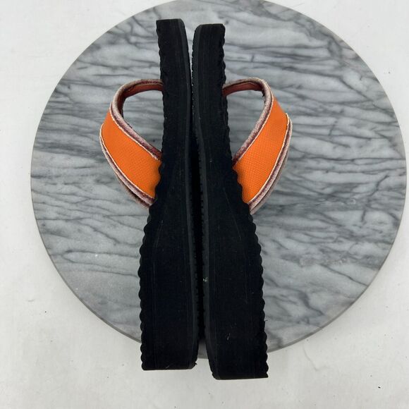 The North Face Sandals Womens 9 Foam Thong Flip Flop Orange Black Slip On - Picture 7 of 14